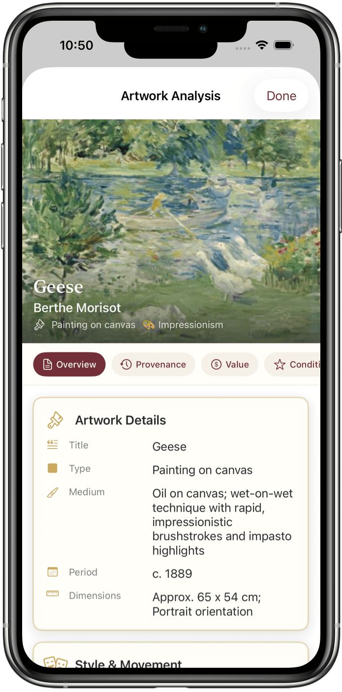Art Identifier App Interface